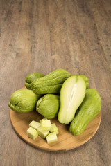 The chayote (Sechium edule) is a vegetable native to south ameri