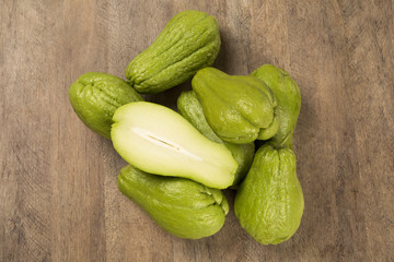 The chayote (Sechium edule) is a vegetable native to south ameri