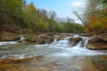 mountain river in autumn