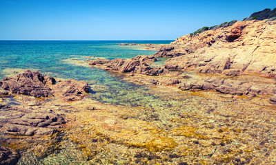 Fototapeta premium Coastal landscape, Corsica island, France