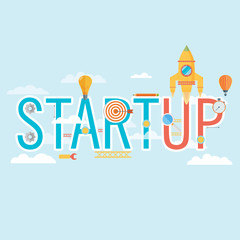 Start Up Concept Composition - Flat Design