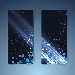 Bright glowing abstract vertical banners