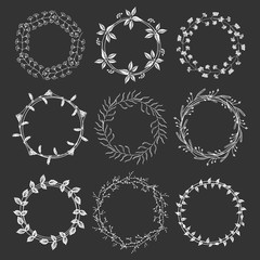 Hand drawn floral wreaths