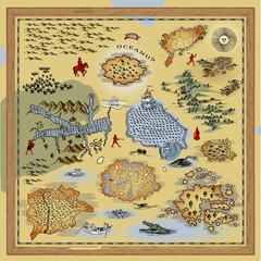 antique map elements