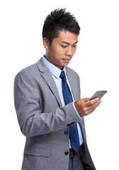 Young businessman use of mobile phone