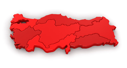 Naklejka premium Map of Turkey. Image with clipping path.