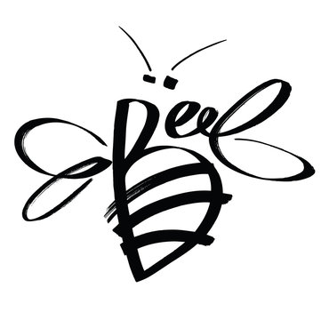 Bee Calligraphy design card