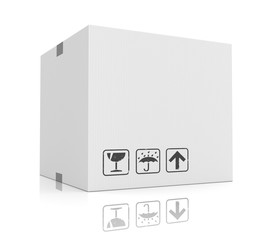 blank white cardboard box