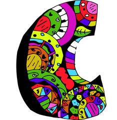 hand drawn alphabet doodle of illustration
