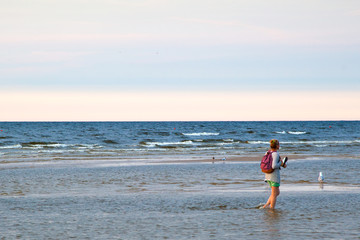 Sonnenuntergang am strand 