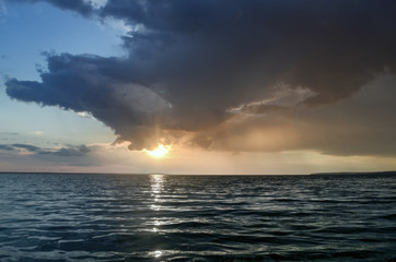 Beautiful sunset above the sea