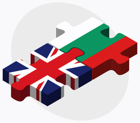 United Kingdom and Bulgaria Flags in puzzle