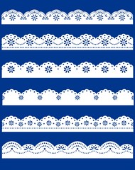 lace ornaments set on blue