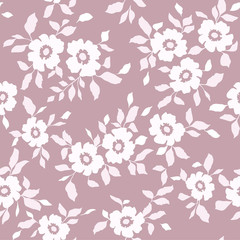 Fototapeta na wymiar Seamless pink floral background