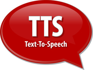 TTS acronym definition speech bubble illustration