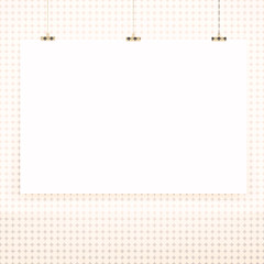 white poster on a wall