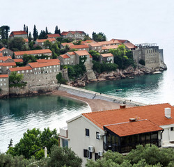 Obraz premium Island of Saint Stephen, Budva, Adriatic sea, Montenegro