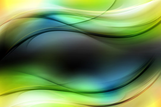 Fototapeta Colorful Waves Art Background