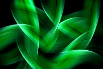 Green Light Waves Art Abstarct  Background - obrazy, fototapety, plakaty