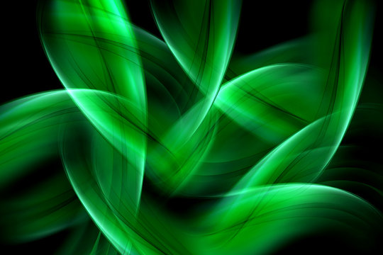 Fototapeta Green Light Waves Art Abstarct  Background