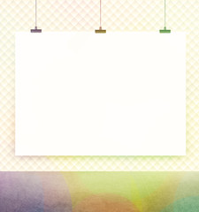 white poster on a wall