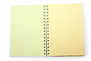 yellow sheet with a spiral