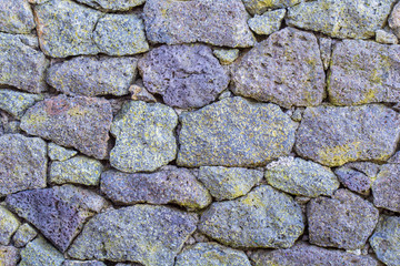 mur de roches volcaniques, basalte , île de la Réunion