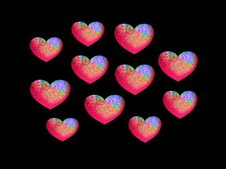 coeur symbole, effet polygone