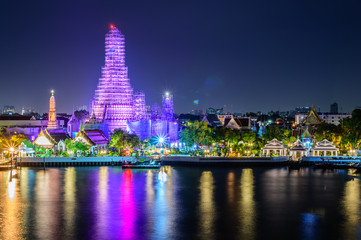 Wat Arun Temple in bangkok thailand under construction