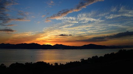 the Sunset of Namhae Seaside in Korea