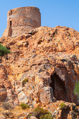 Ancient Genoese tower on Capo Rosso, Corsica