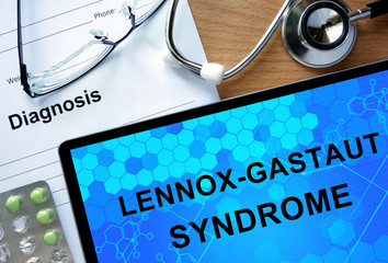 Diagnosis  Lennox-Gastaut syndrome, pills and stethoscope.