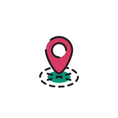 Color line icon for flat design. Map tag