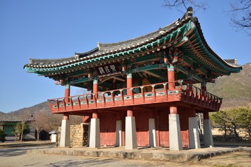 Fototapeta premium Korean Traditional Architecture called NakAnRu in NakAn Old town