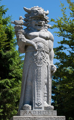 Fototapeta na wymiar Statue of Radegast on Radhost, Beskydy, Czech Republic