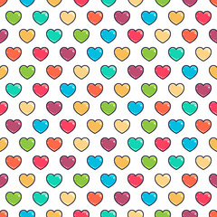 cute colored hearts