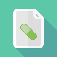 Long shadow document icon with a pill