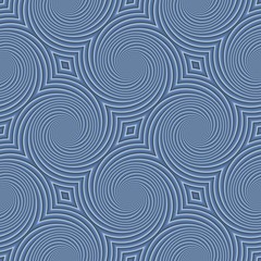 Circular shapes creates an interesting seamless blue pattern.