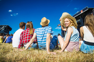 Beautiful teens at summer festival