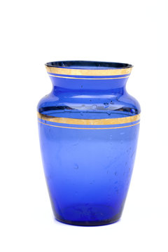 Blue Vase On The White Background