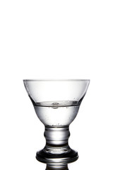 Transparent and water grass in the white background