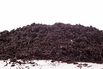 Soil on white background