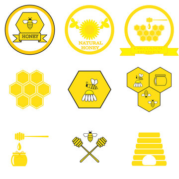 Set of honey labels