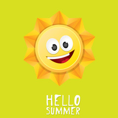 Hello Summer. vector summer smiling sun