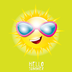 Hello Summer. vector summer smiling sun