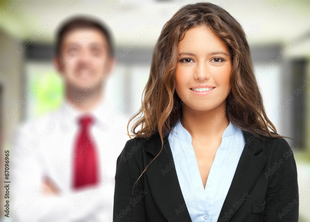 Wall mural portrait of smiling business people