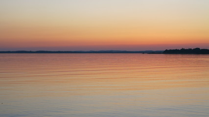 Fototapeta premium Beautiful sunset at the Chiemsee in Germany