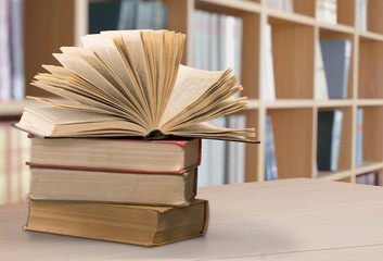 Books, old, stacked.