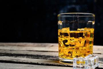 Scotch on wooden background