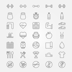 Fitness icons set